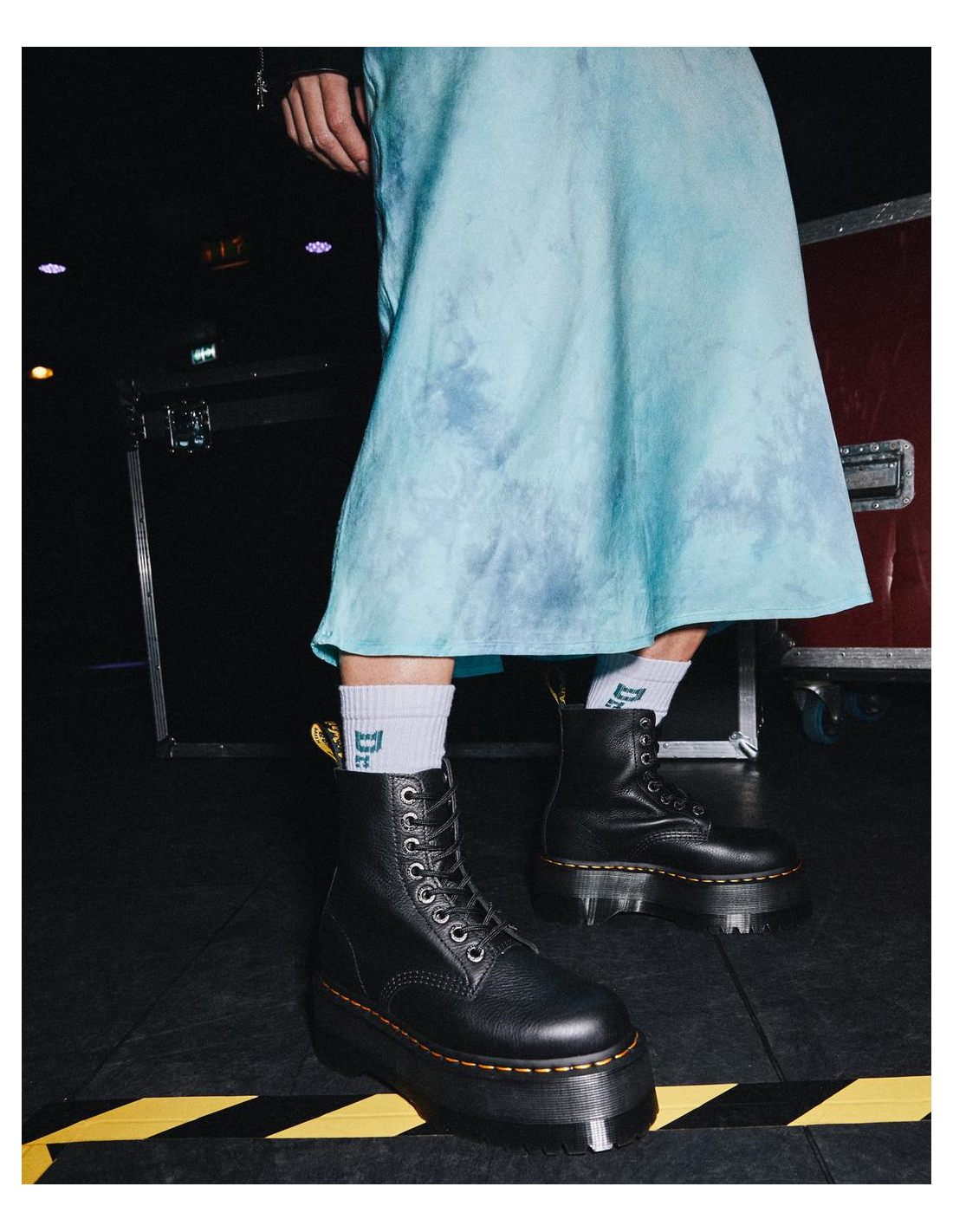 dr martens boots compensées femme 1460 pascal max cuir noir