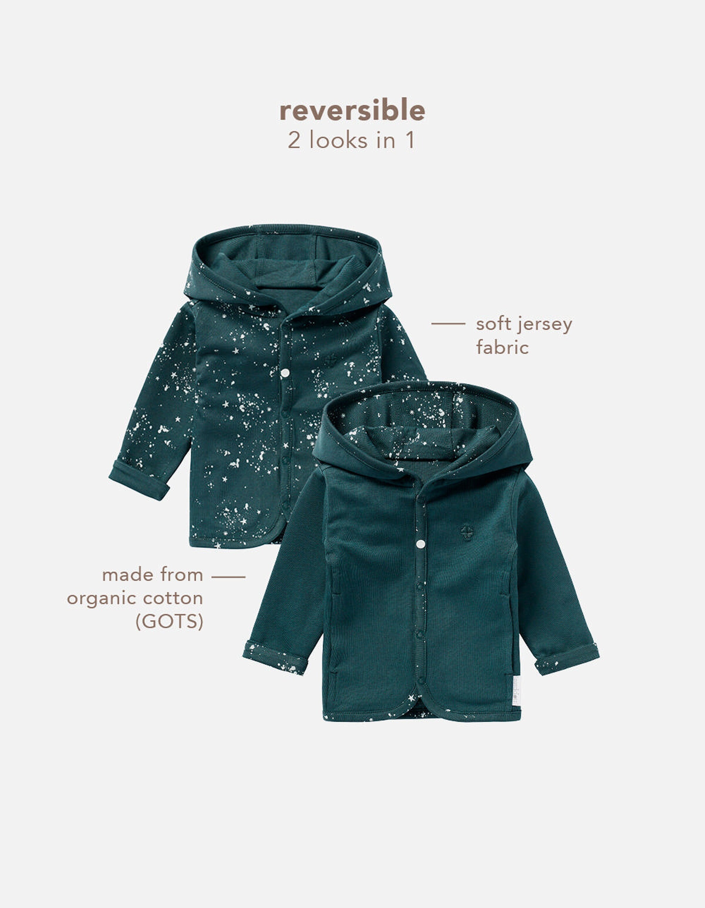 Noppies Baby Strickjacke Bonny - Reversible Taupe Melange