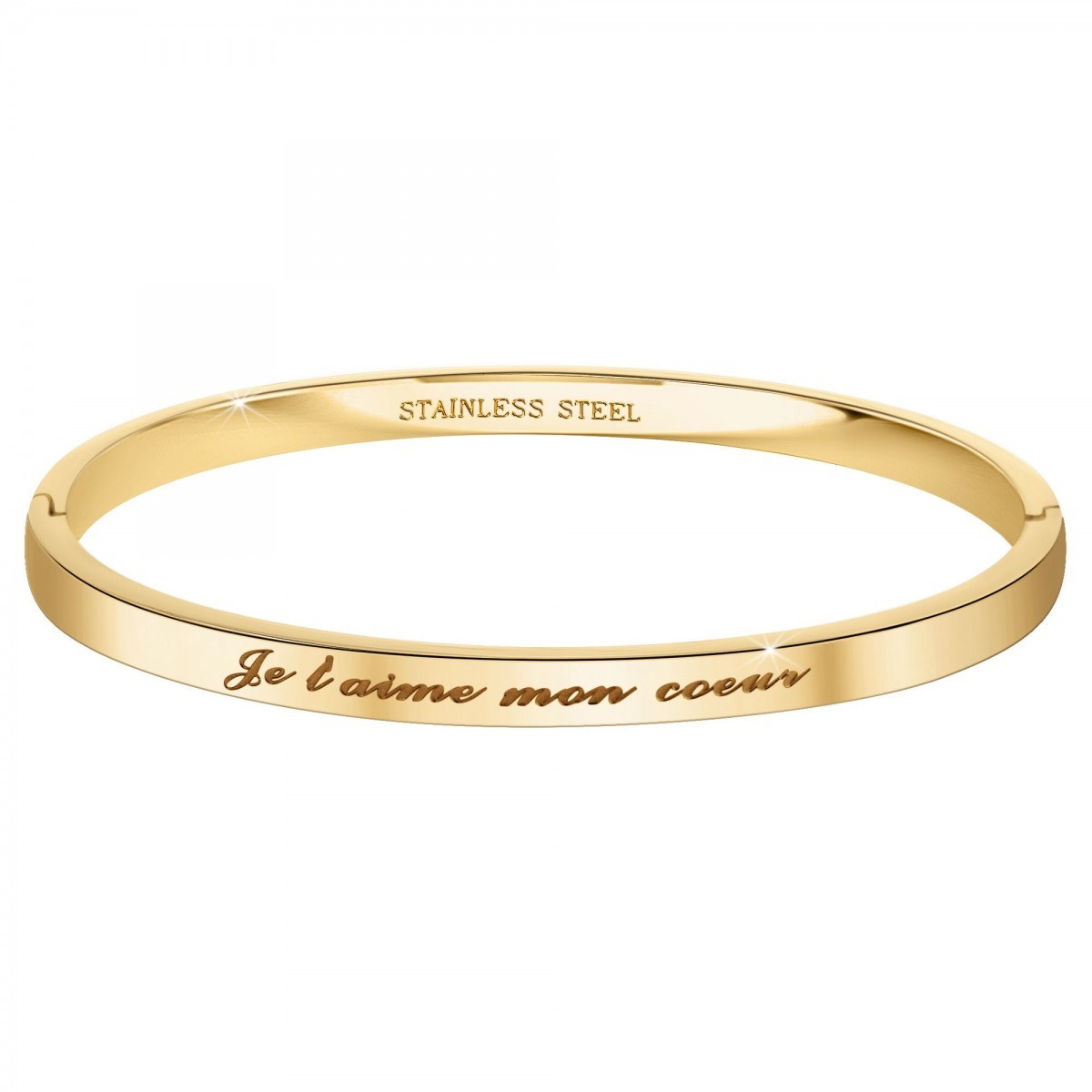 Je t'aime mon coeur - Bracelet SC Crystal en Acier Finement doré