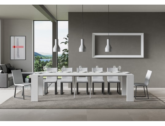 ITAMOBY - Console extensible roxell 90x40/300cm frêne blanc