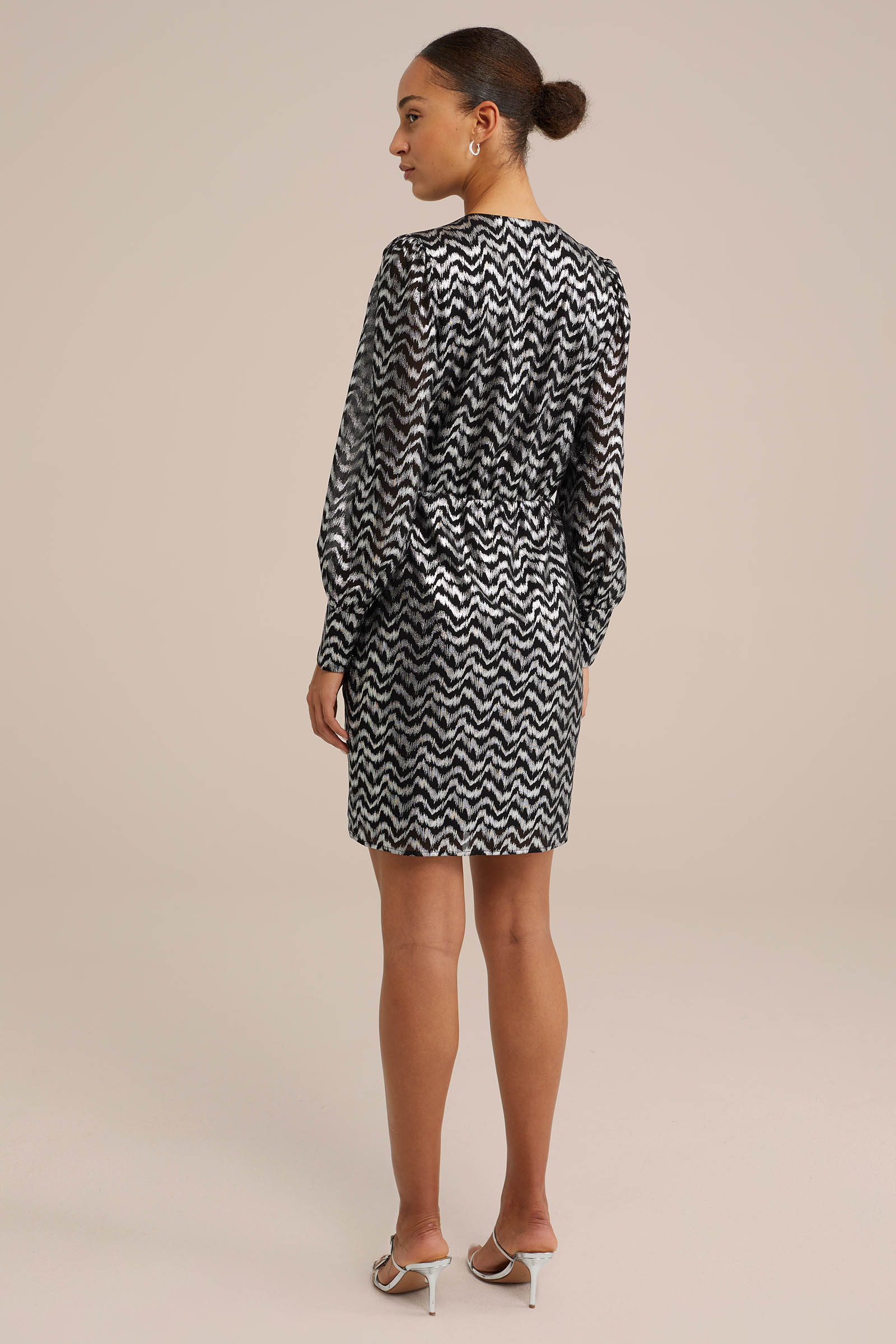 jurk met dessin WE Fashion Zwart