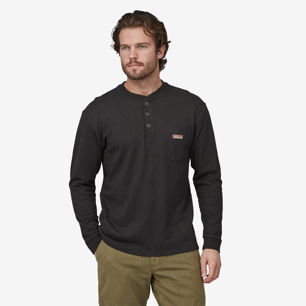 Herren-Arbeitsshirt mit Henley-Ausschnitt und langen Ärmeln