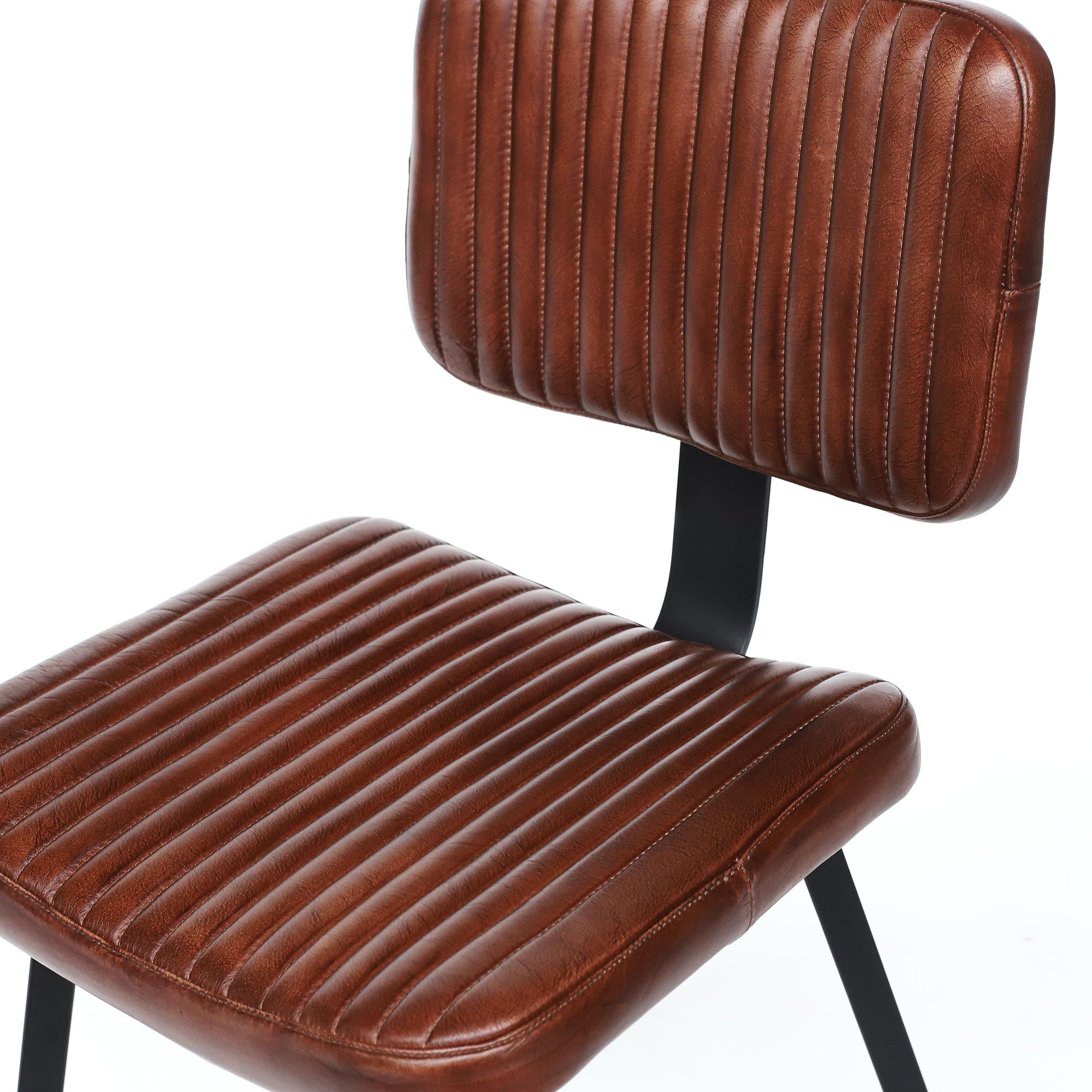 Lederstuhl 'Bult', braun, B 47 cm, H 82 cm, L 51 cm von fischer's lagerhaus