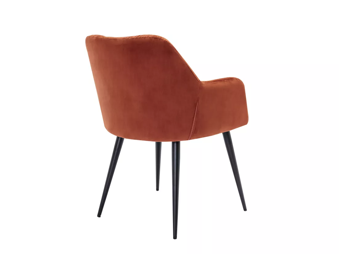 Lot de 2 chaises avec accoudoirs - Velours et métal - Terracotta - PEGA de Pascal MORABITO