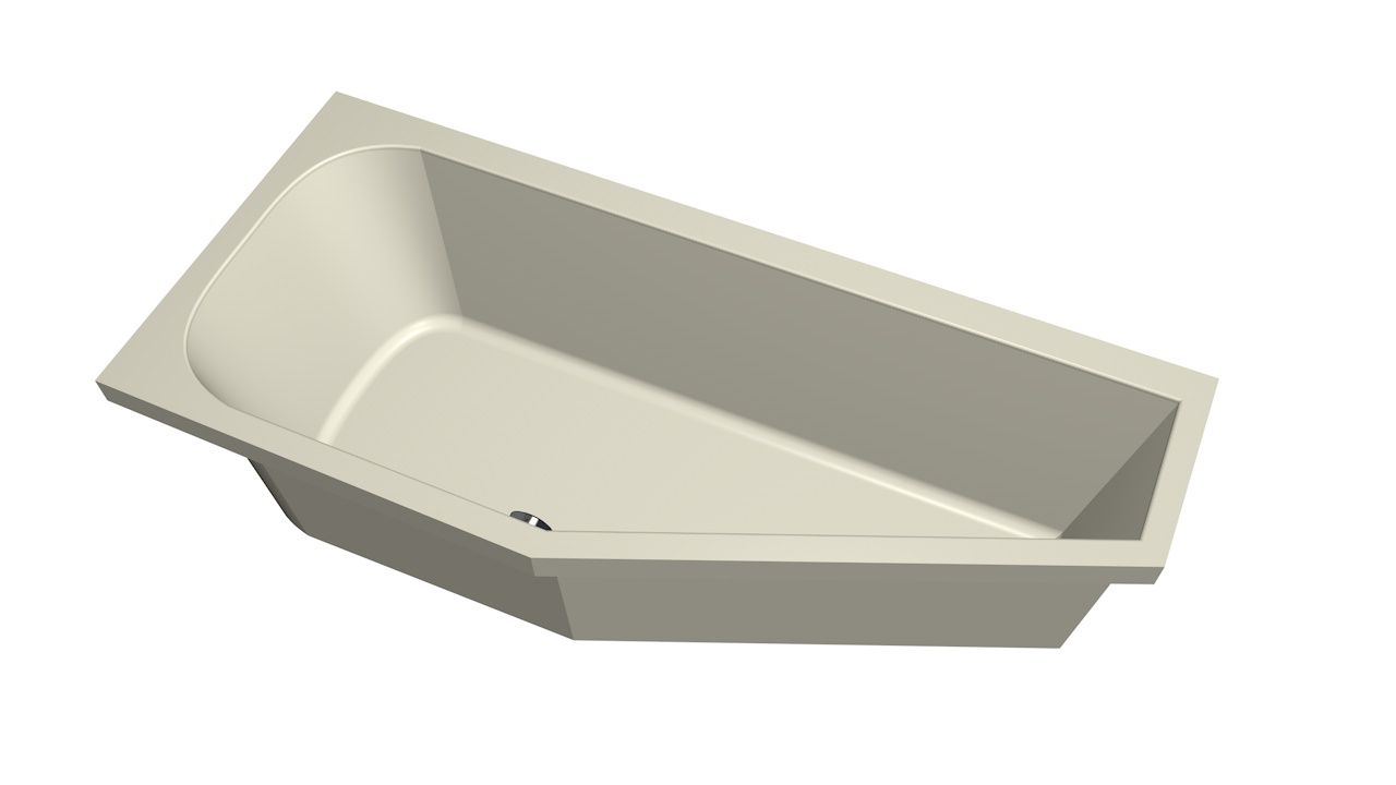 Xenz Lagoon Compact badkuip links 160x75x40cm pergamon
