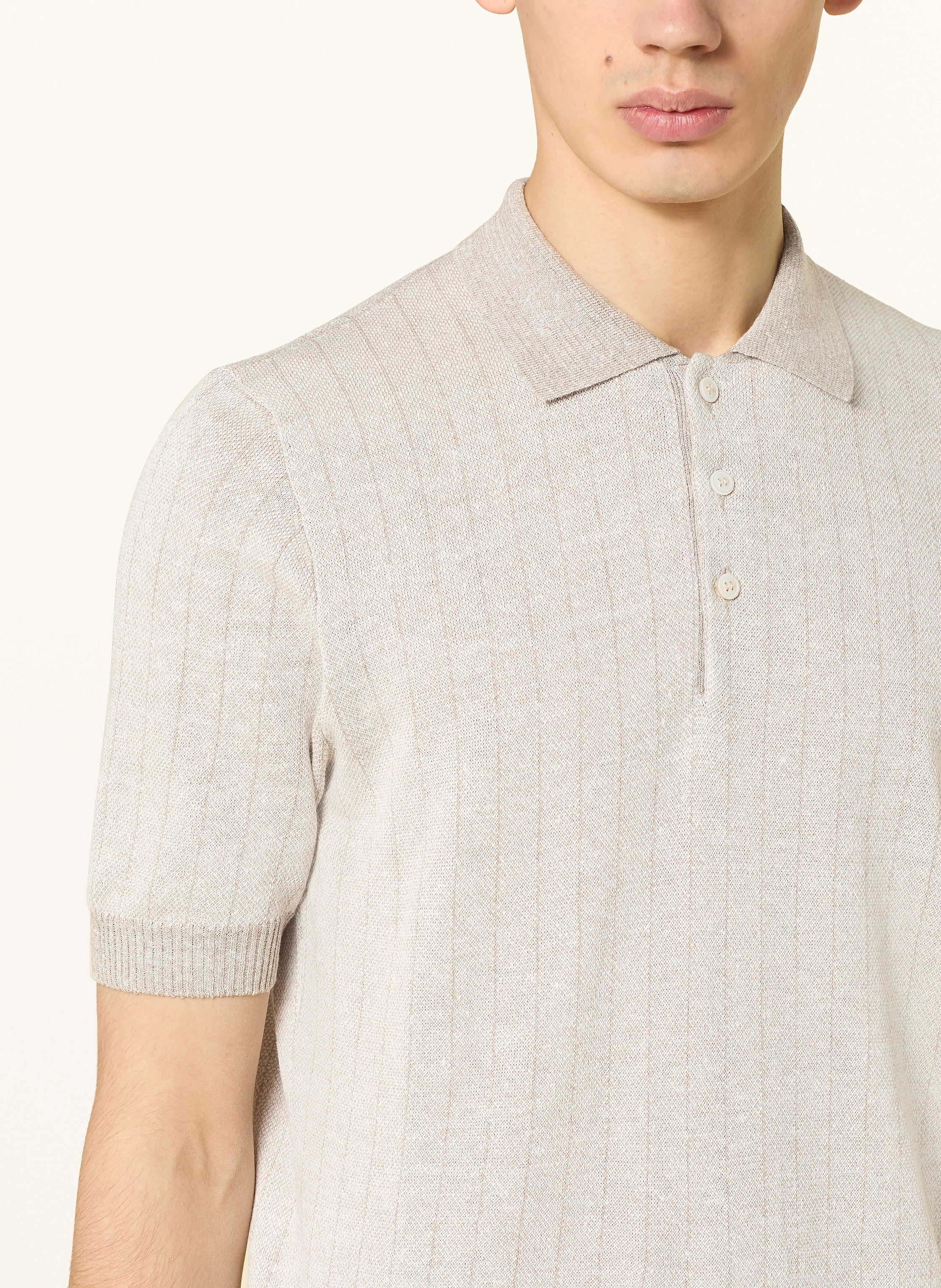 GRAN SASSO Piqué-Poloshirt mit Leinen