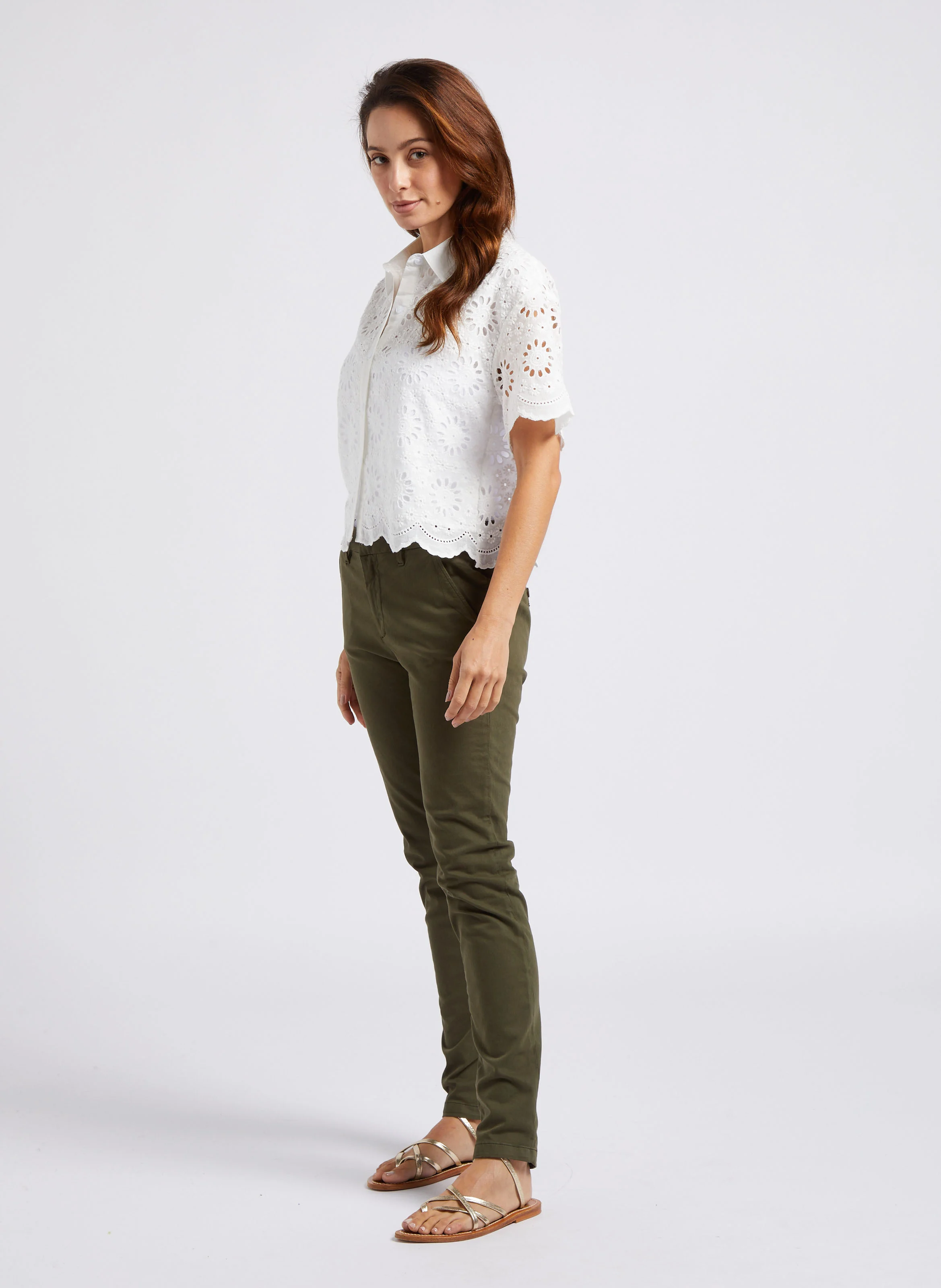 SANDY BASIC 2 - Pantalon chino en coton mélangé | Kaki