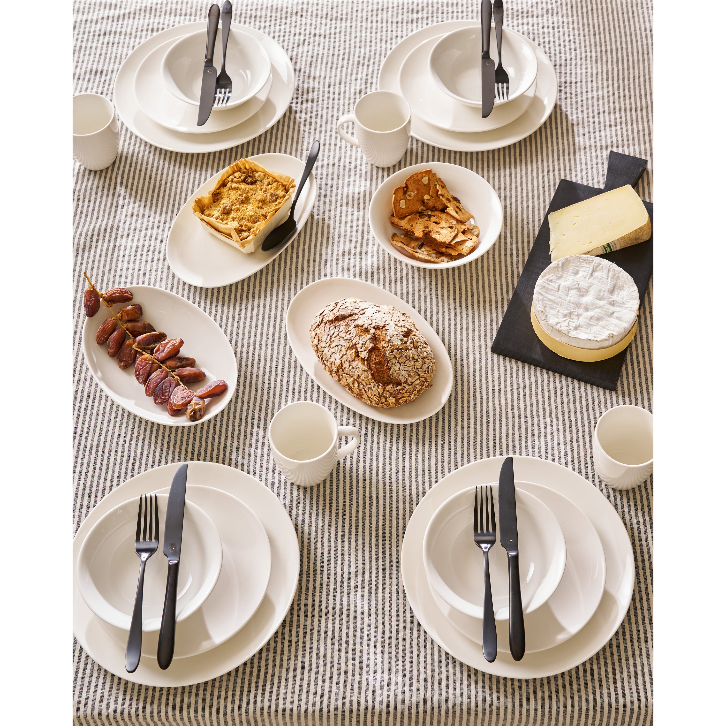 vtwonen Dinerborden - Serviesset - Wit - Bordenset van 6 - 25.5cm