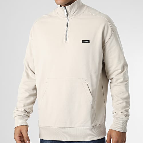 Sweat Col Zippé Cotton Comfort Quarter Zip 0627 Beige