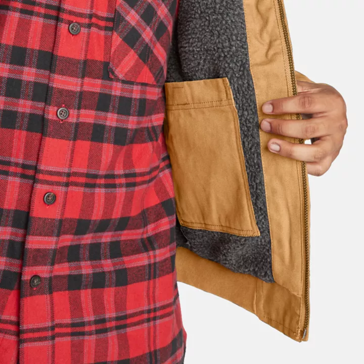 Veste en toile doublée de polaire Timberland PRO Gritman pour homme en jaune foncé
