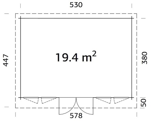 Tuinhuis Palmako Lisa, 19,4 m² inclusief vloer, 578 x 447 cm, natuurlijke afwerking