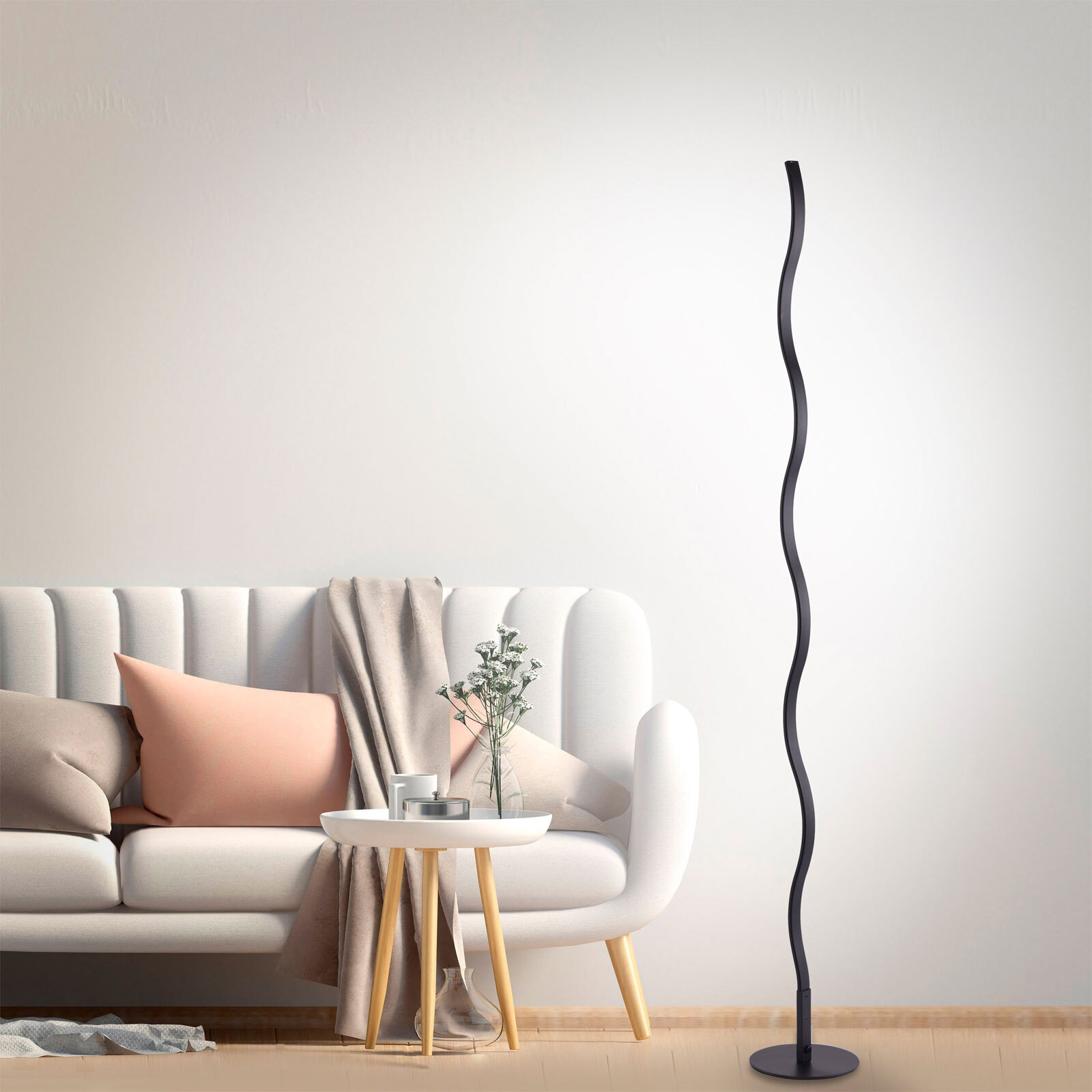 LED-Stehleuchte Wave 120x14 cm schwarz