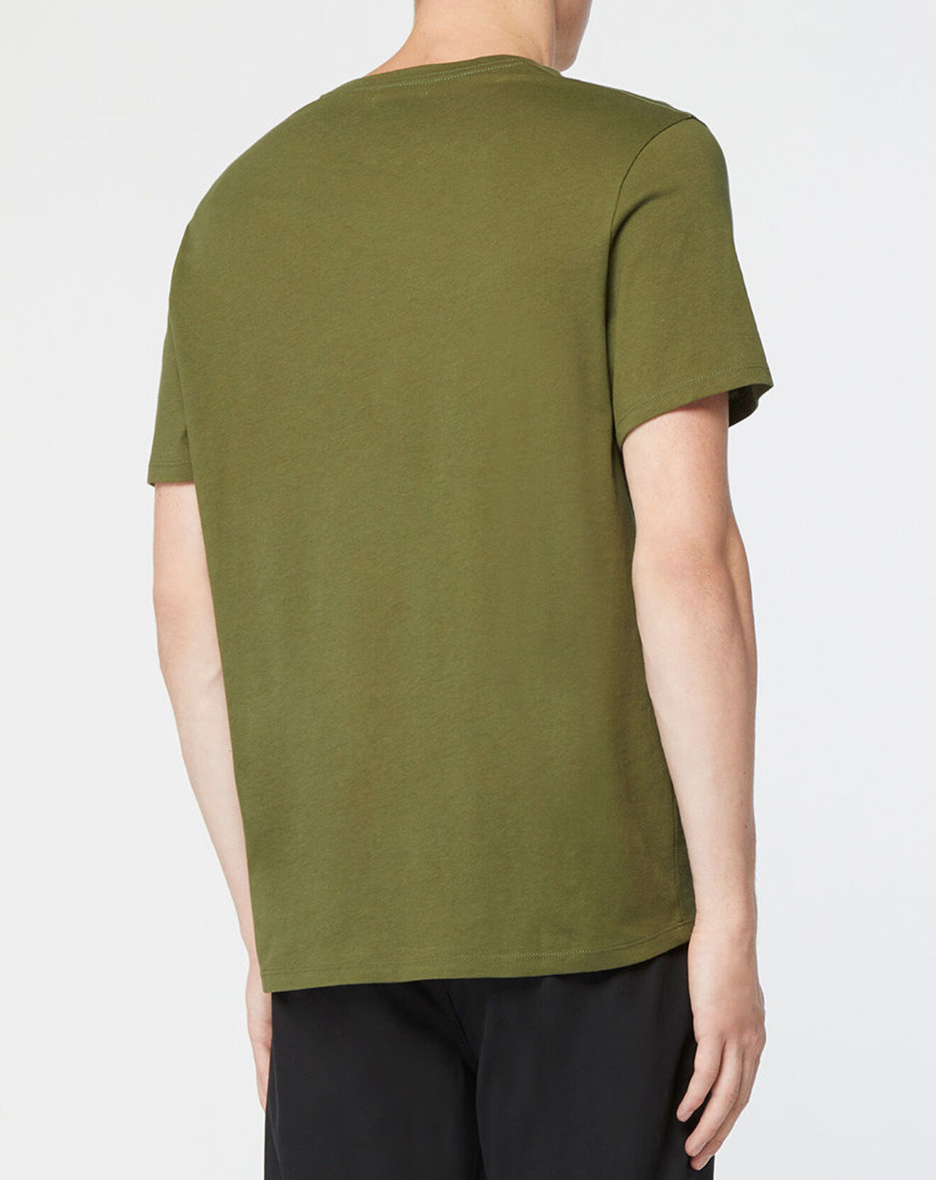 Galeries Lafayette T-Shirt en Coton bio Sishev col V kaki foncé