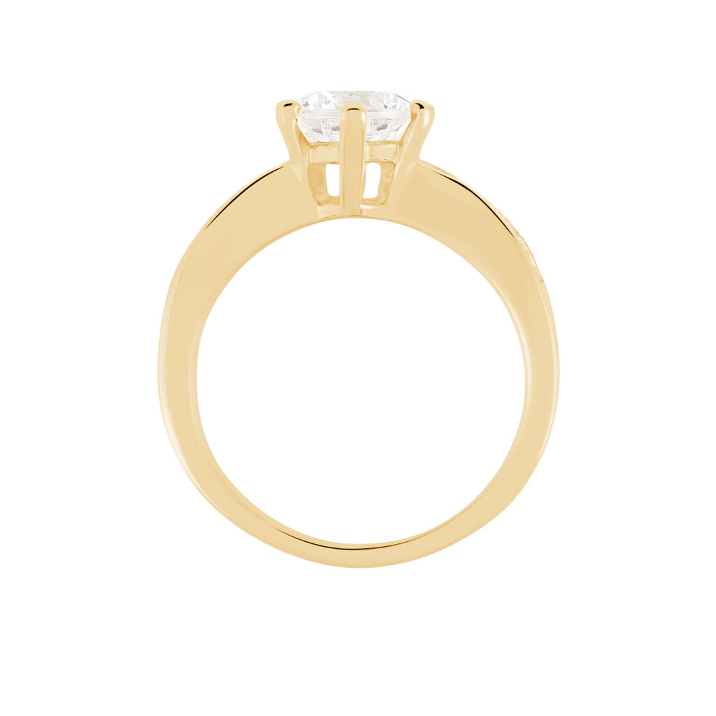 Bague Solitaire Stevie Plaqué Or Jaune Oxyde De Zirconium