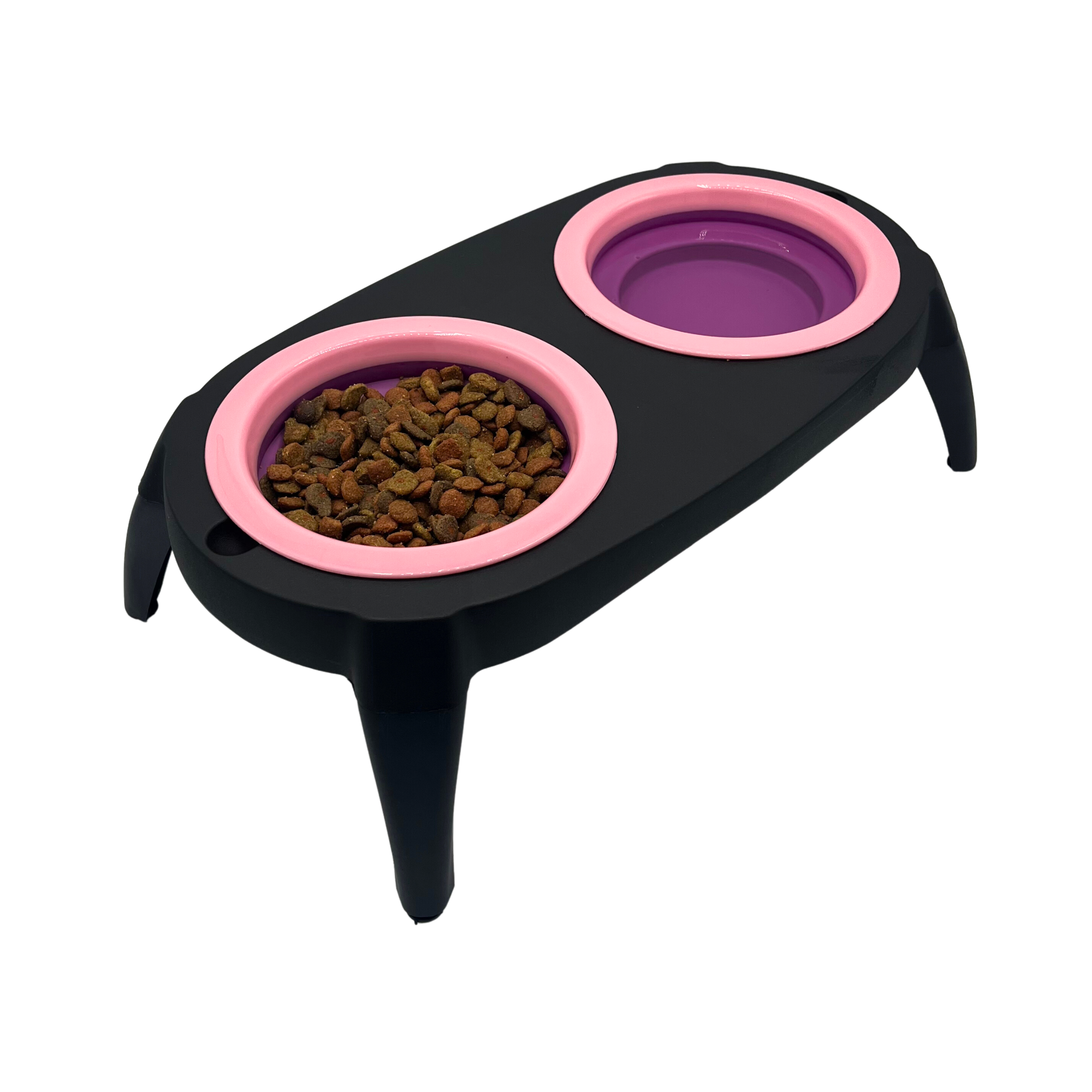 Comedouro elevado para cães EL ÁTICO PETS com bebedouro anti-respingos. Comedouro removível anti-engasgo.