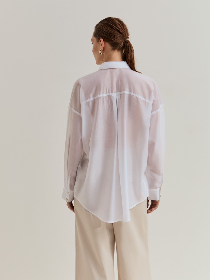 Camisa fluida com liocel