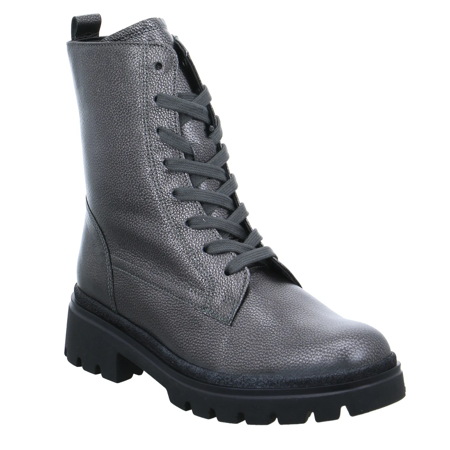 GABOR Boot Altsilber Leder  mit Wechselfussbett