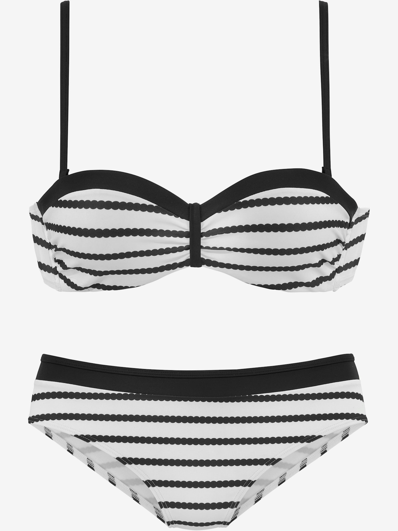 Maillot de bain bandeau à armatures rayures tendance