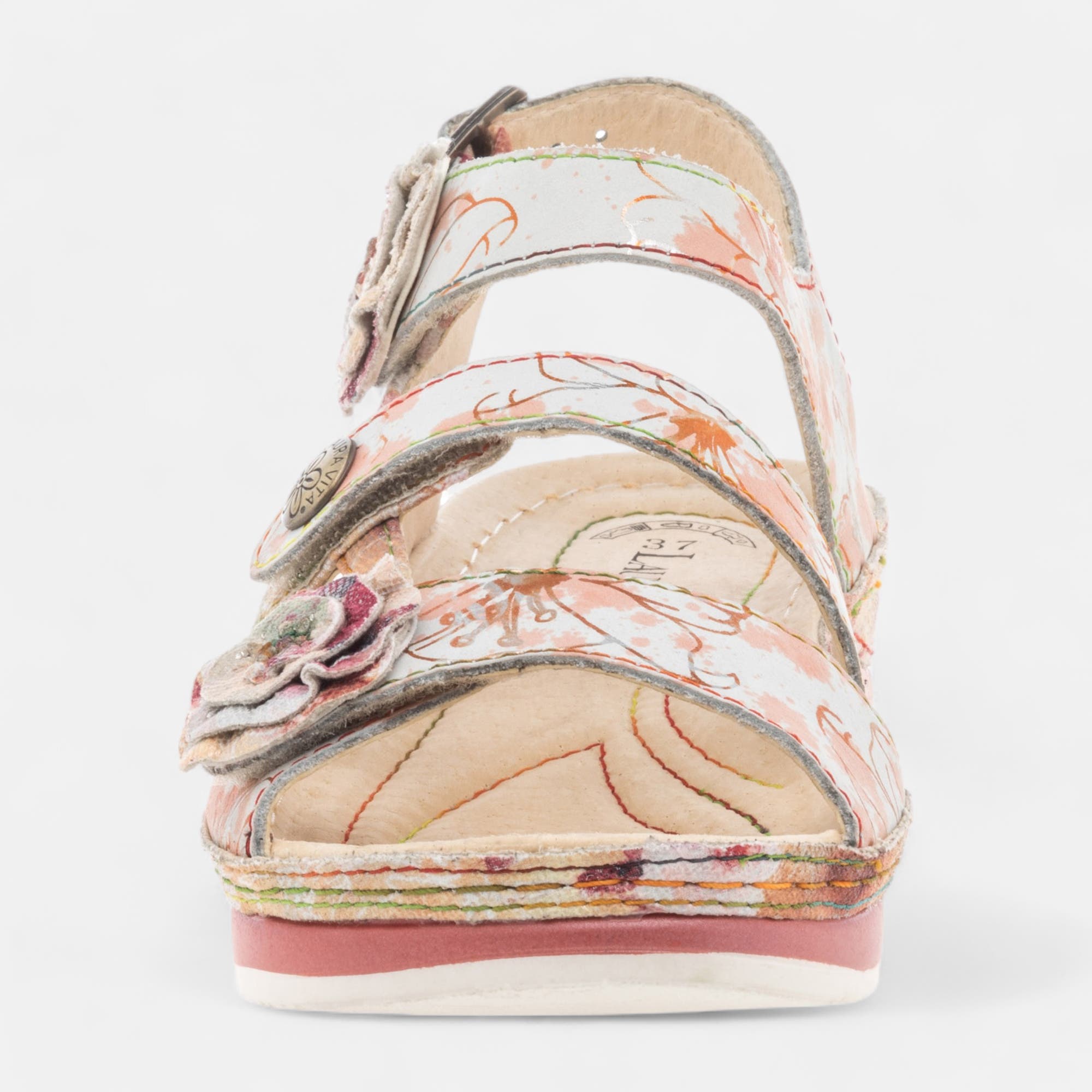 Sandales Femme en cuir rose