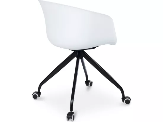Chaise de bureau avec accoudoirs - Chaise de bureau à roulettes - Noir et blanc - Jodie Gris foncé