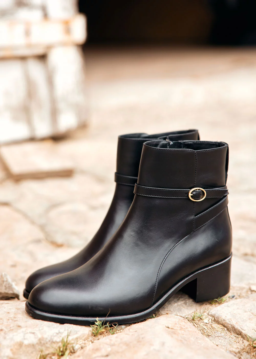 BOOTS ALGHERO CUIR NOIR