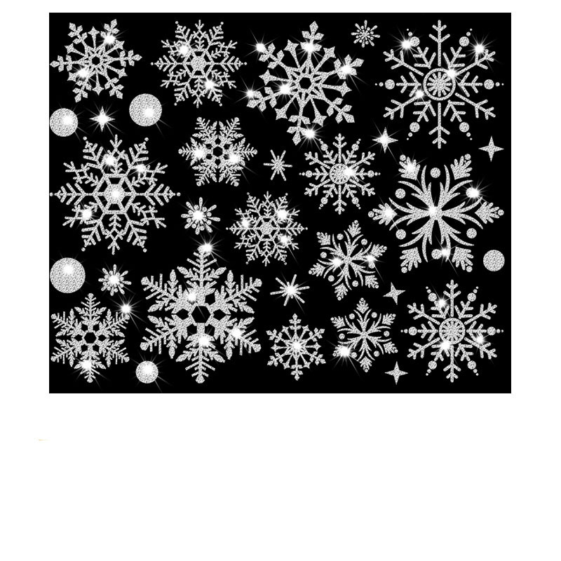 Schneeflocken Fenster Aufkleber Fenstersticker Folie Weihnachtsdekoration - Silber 2