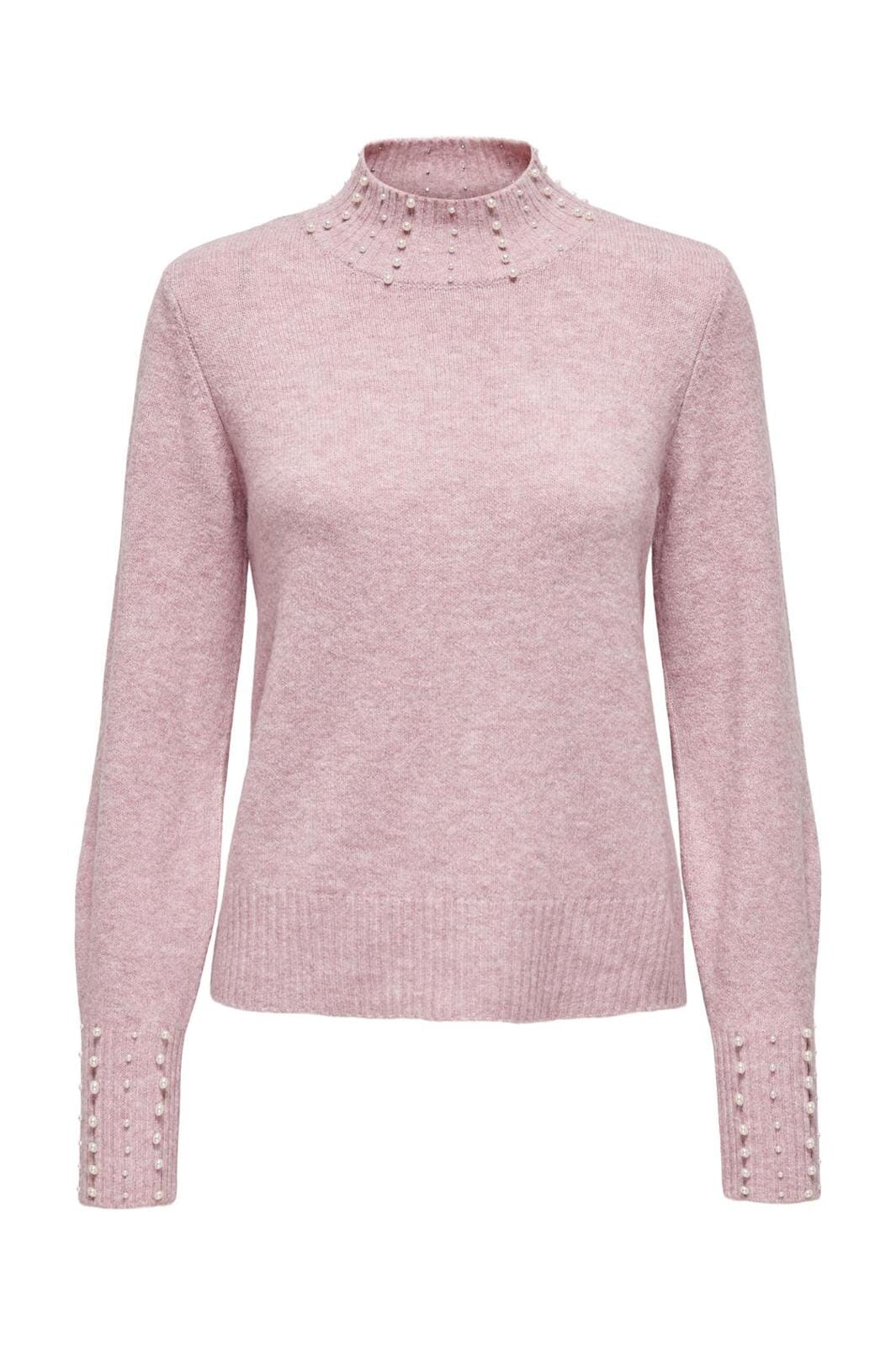 JDY Jdyrue Life L/S Hn Pearl Detail Pull Knt 4622634 lilas white pearls