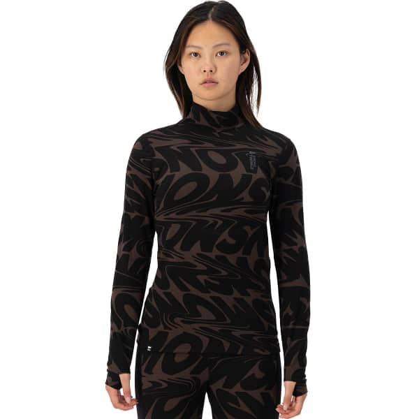 T-shirt thermique MONS ROYALE W CASCADE FLEX 200 MOCK NECK LS SIGNAL LOST CEDAR