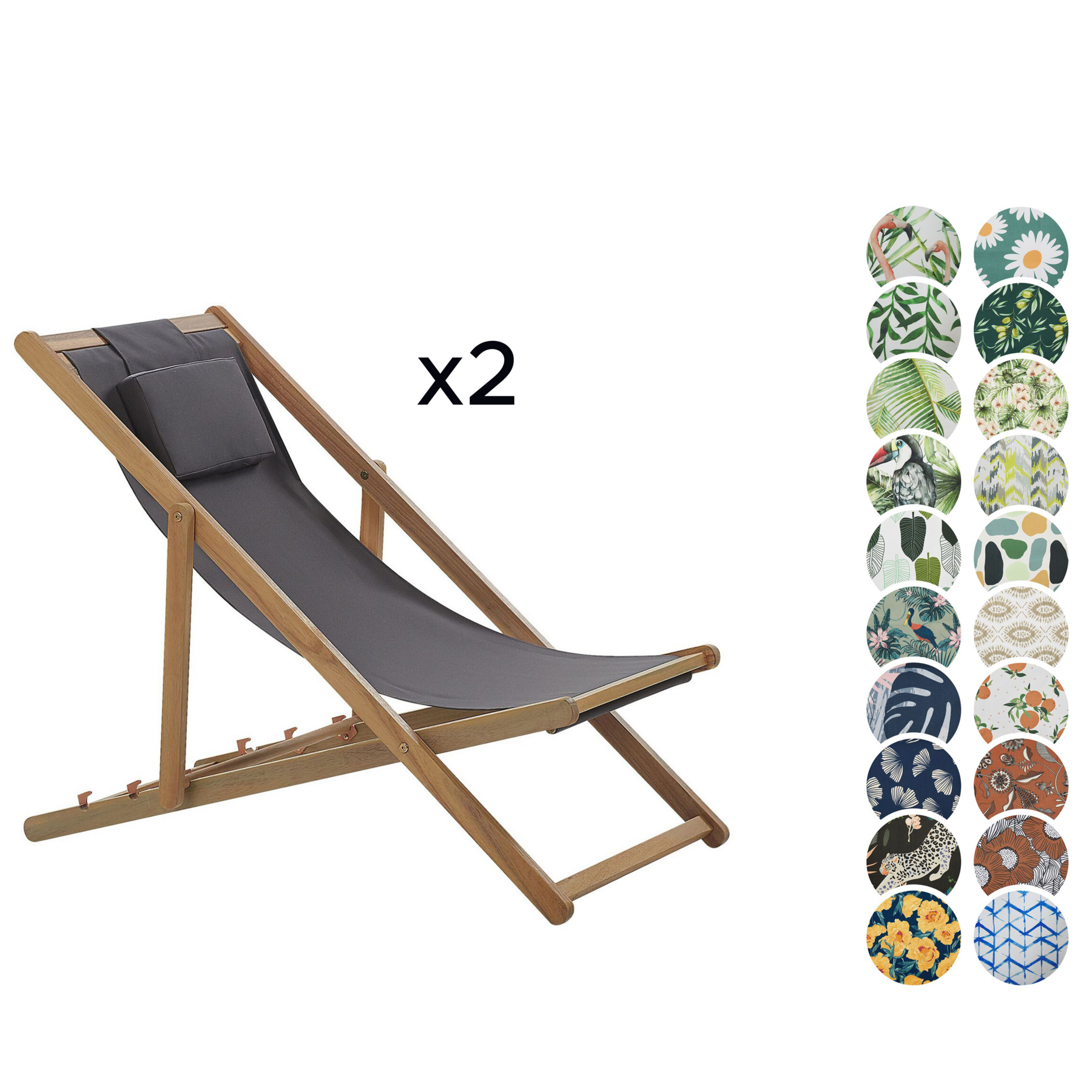 Beliani - AVELLINO - Ligbed - Donkerbruingrijs - Polyester