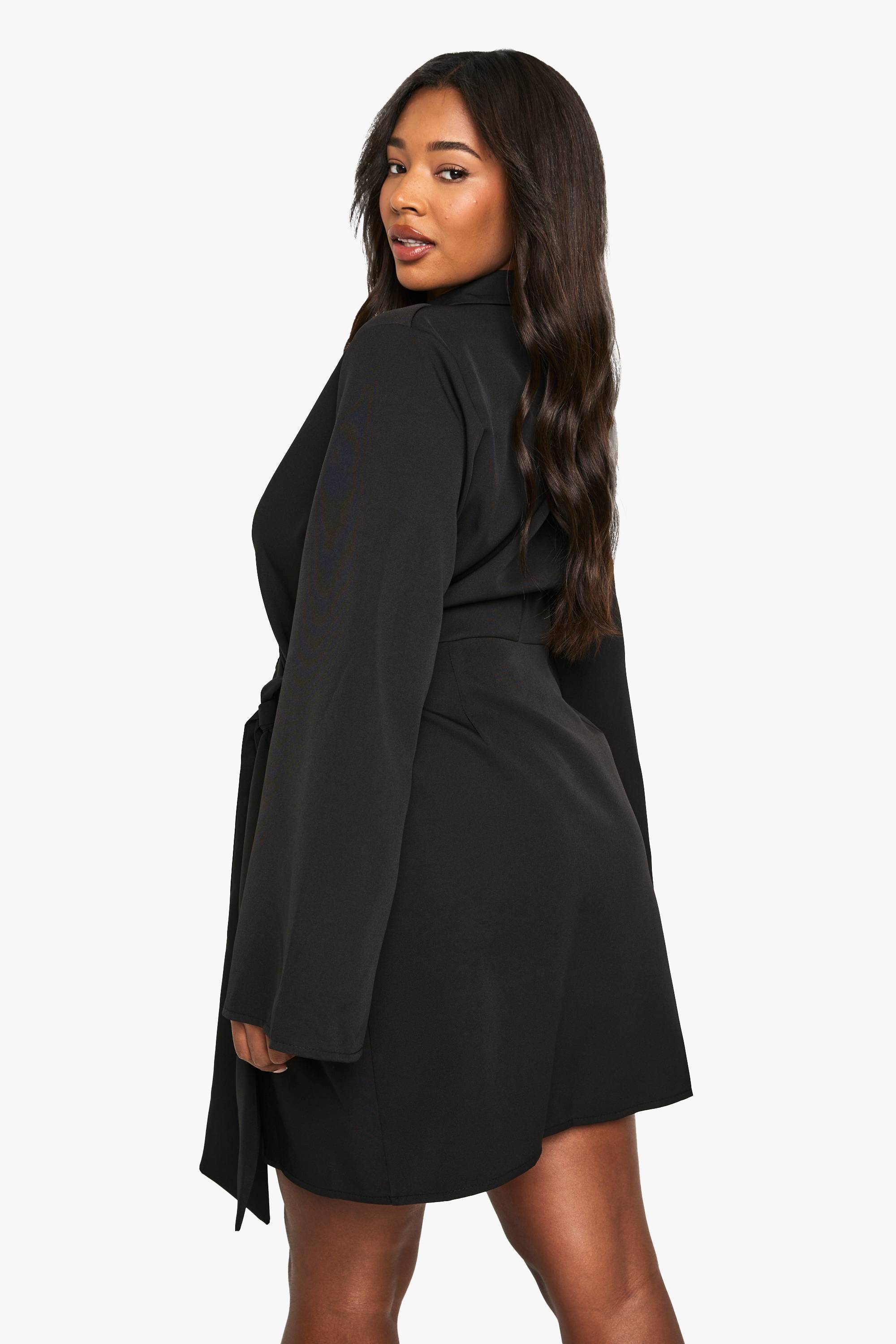 boohoo Robe Blazer Cintrée à Nouer à la Taille