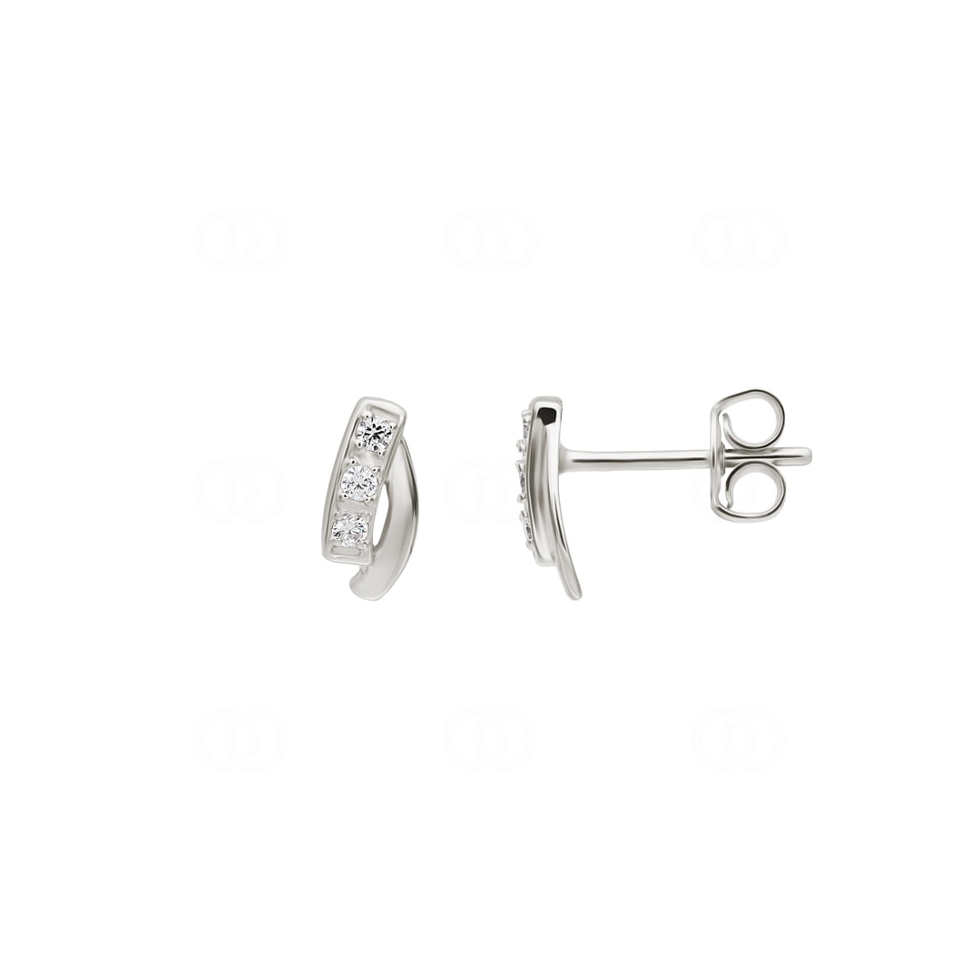 Ohrstecker 925 Silber rhodiniert mit Zirkonia