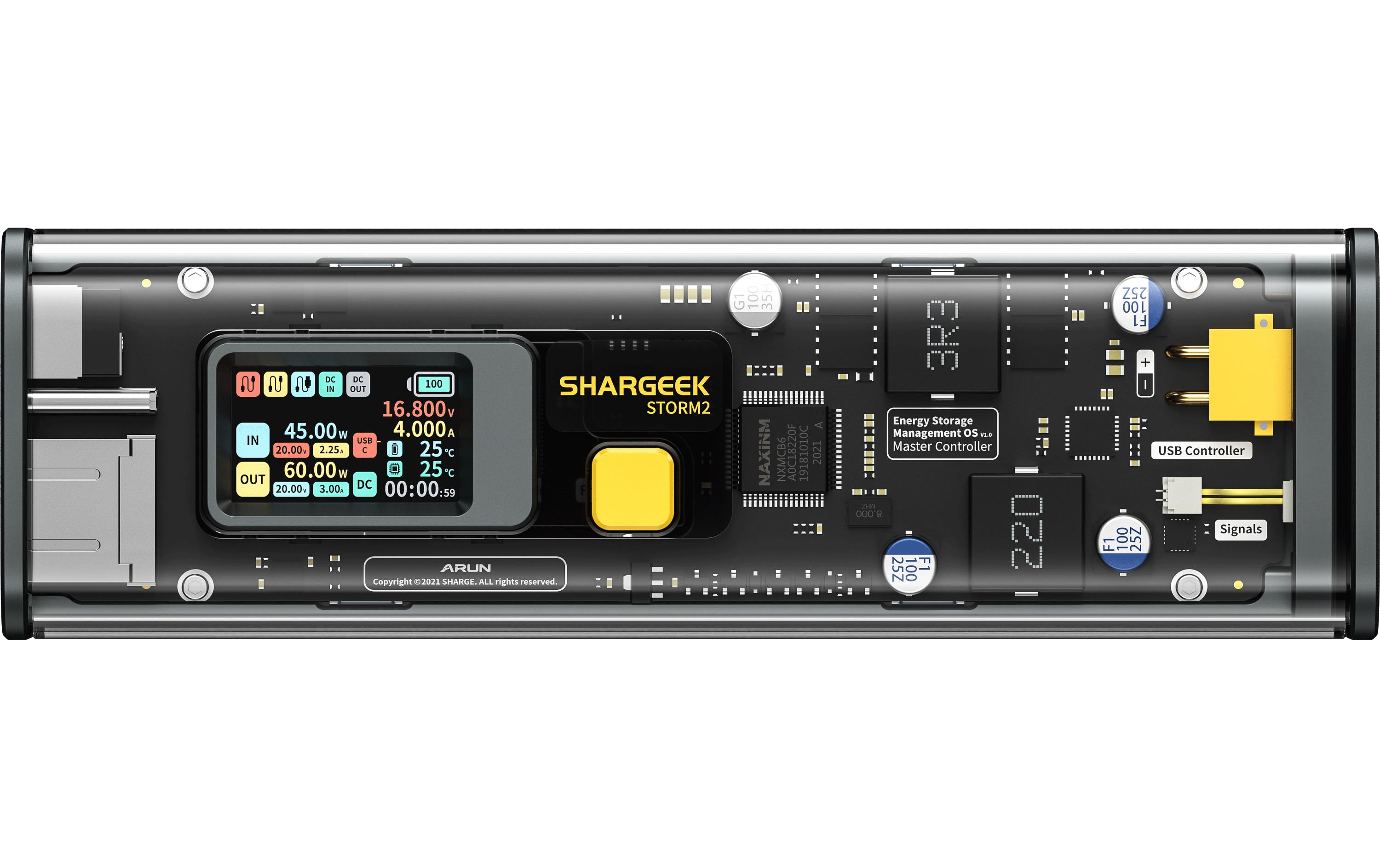Powerbank Shargeek Storm 2 25600 mAh<br>Handliche Powerbank im transparentem Design