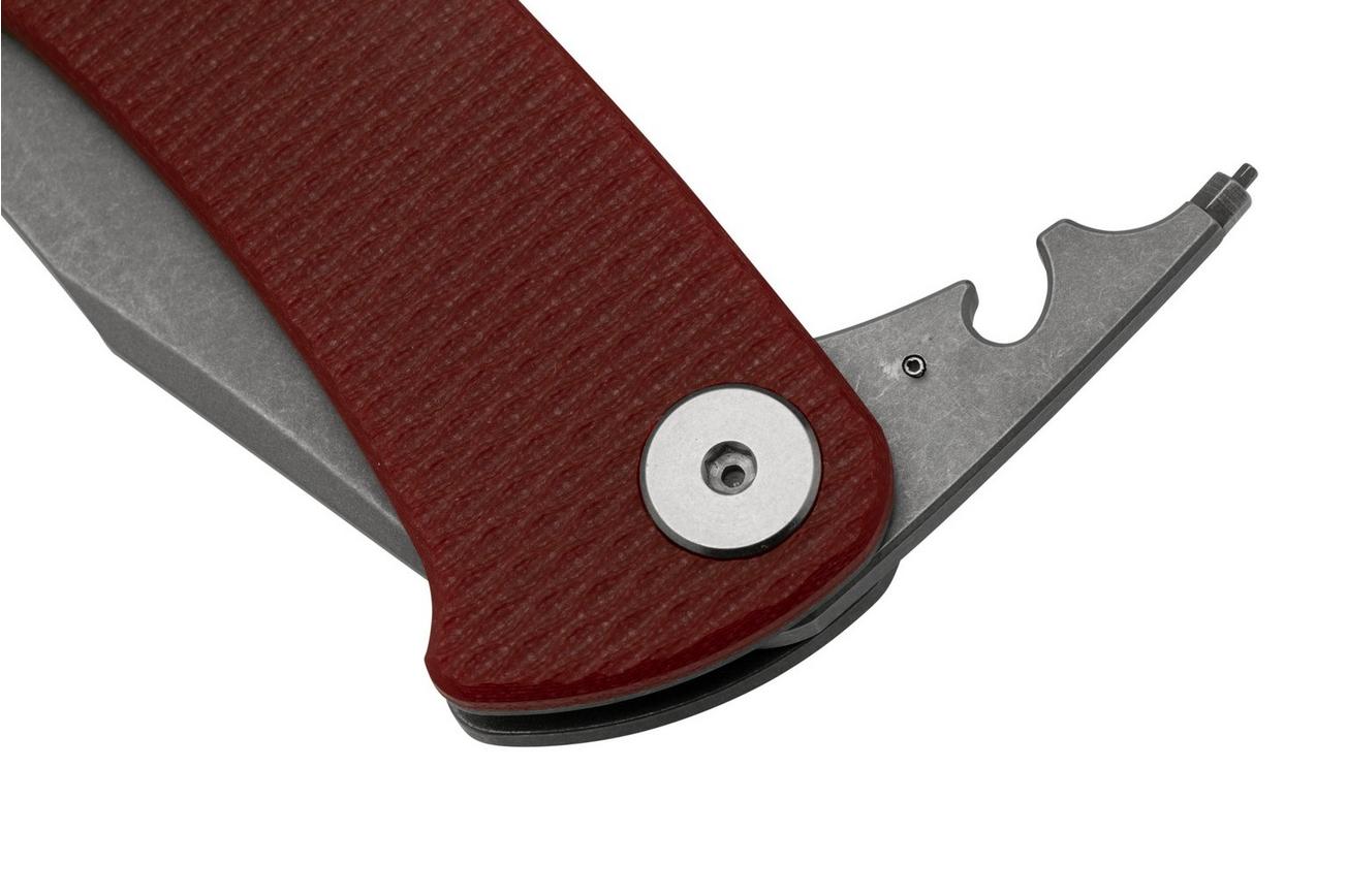 Rick Hinderer Project X, MagnaCut Clip point, Working Finish, Red G10 zakmes