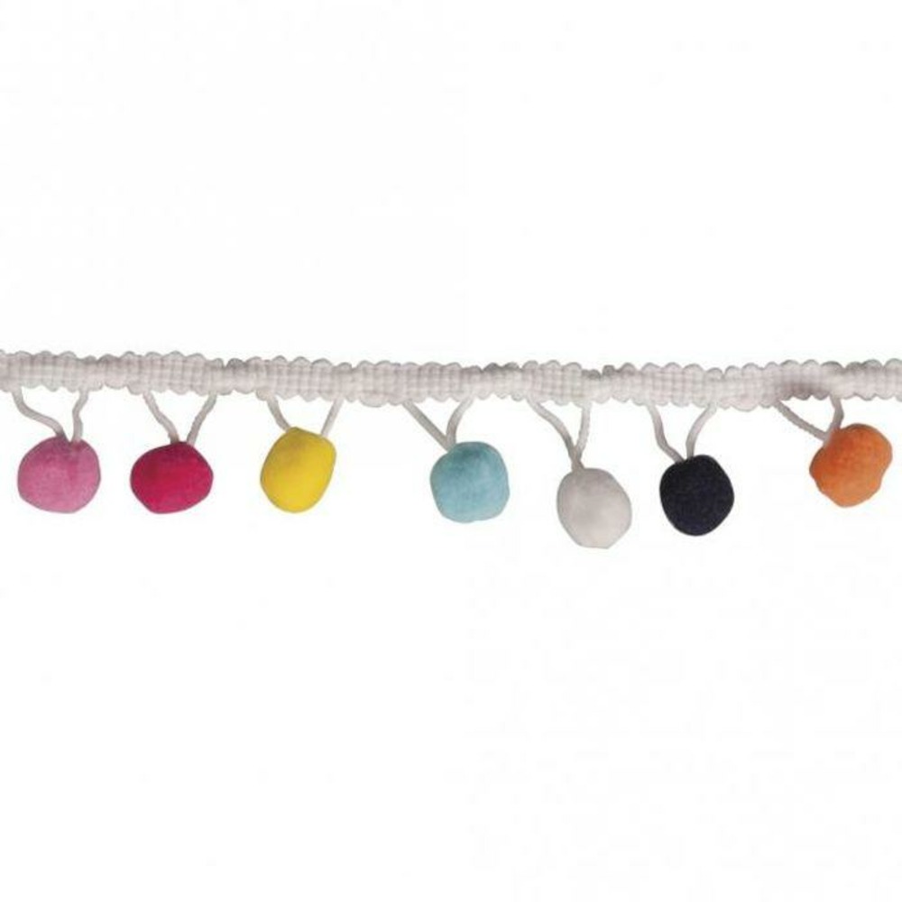 Galon de pompons colorés 2 m