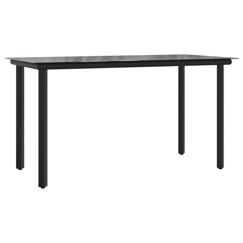 Mobilier à dîner de jardin et coussins 5 pièces noir résine tressée