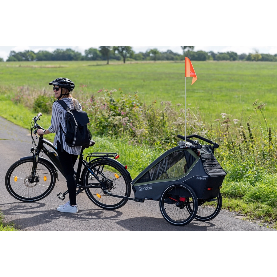 Qeridoo® Kinderfahrradanhänger Kidgoo1 Ivy Green Kollektion 2023