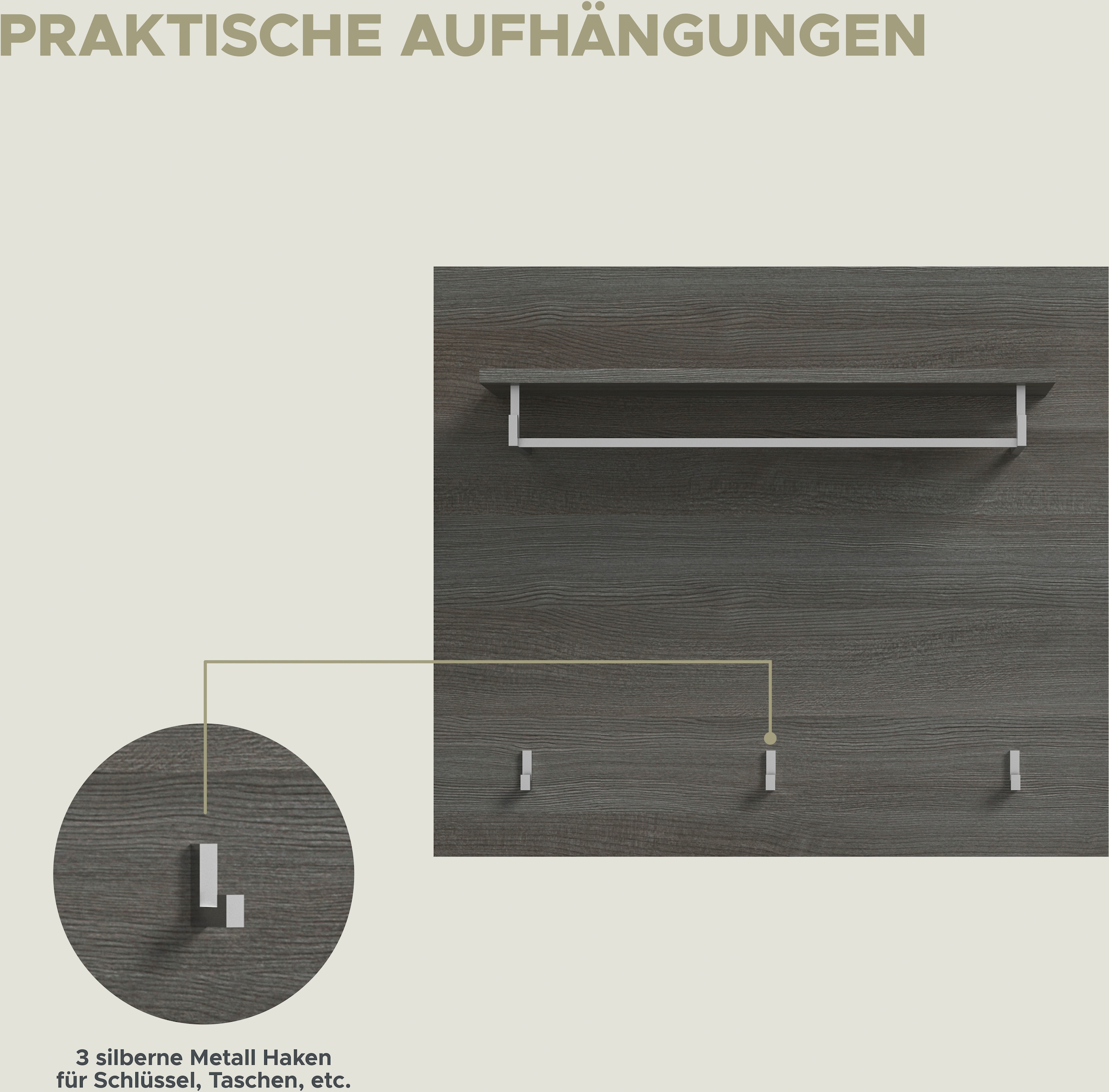 INOSIGN Garderoben-Set »Rumba, 3-teilig, Breite 155 cm, Hochglanz Front, bestehend aus:« 3 Stk. tlg.