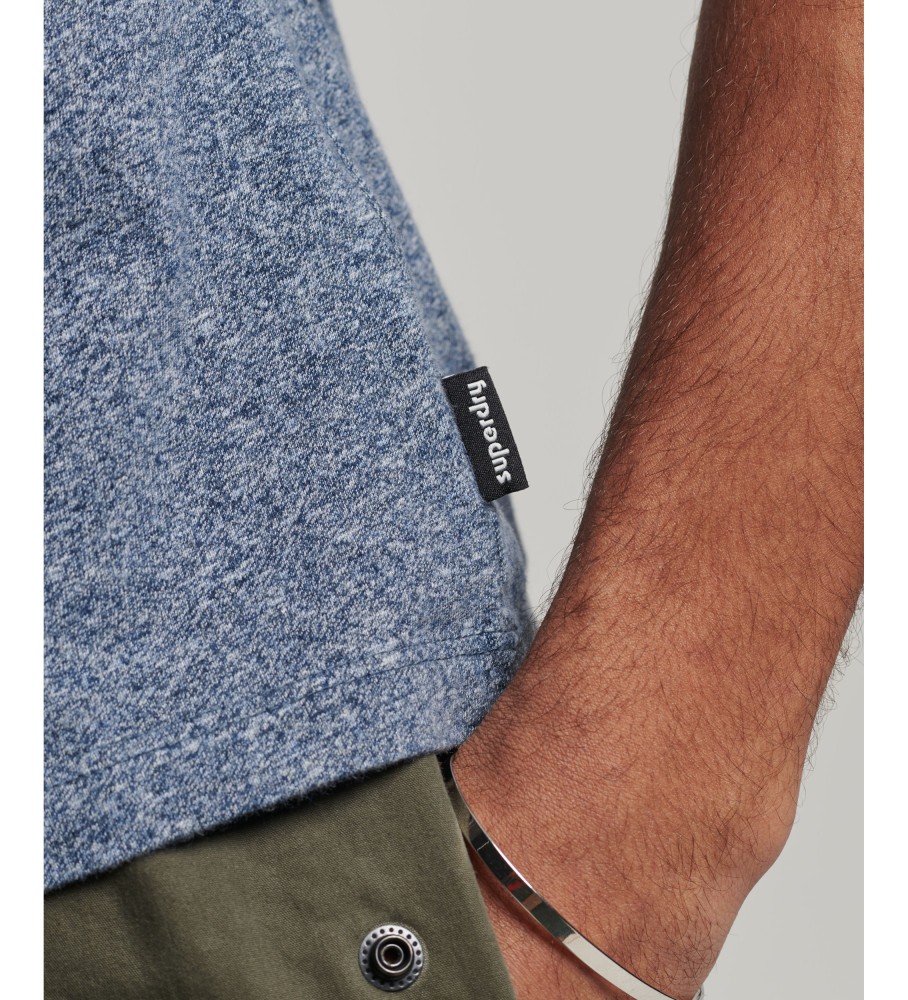 Camiseta canelada Superdry Vintage Cooper Class em algodão orgânico azul