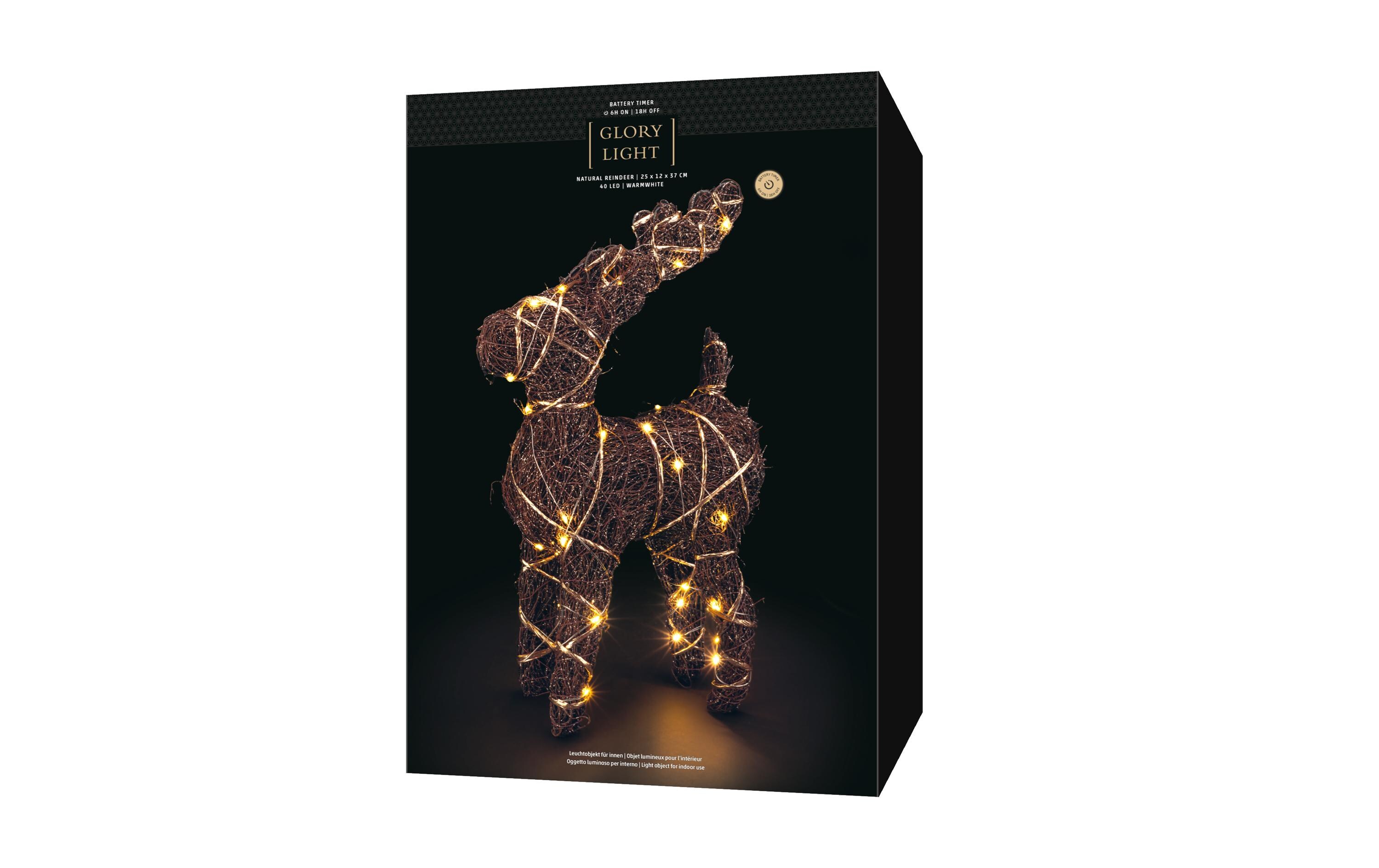 Natural reindeer, 37 WarmweissLED Dekoration