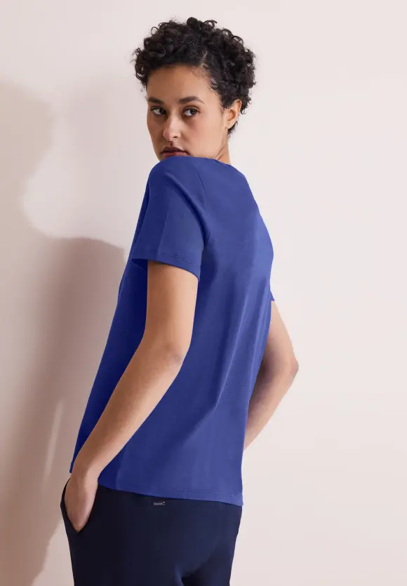 Basic V-Neck Shirt - intense royal blue