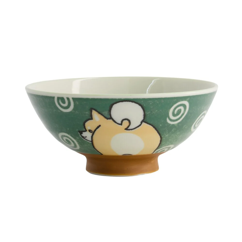 Tokyo Design Studio  Kawaii Shiba-Dog Rice skål, grøn - 500 ml.