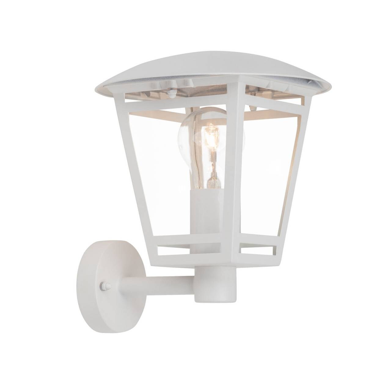 BRILLIANT Lampe Riley Außenwandleuchte stehend weiß | 1x A60, E27, 40W, geeignet für Normallampen (nicht enthalten) | IP-Schutzart: 44 - spritzwassergeschützt
