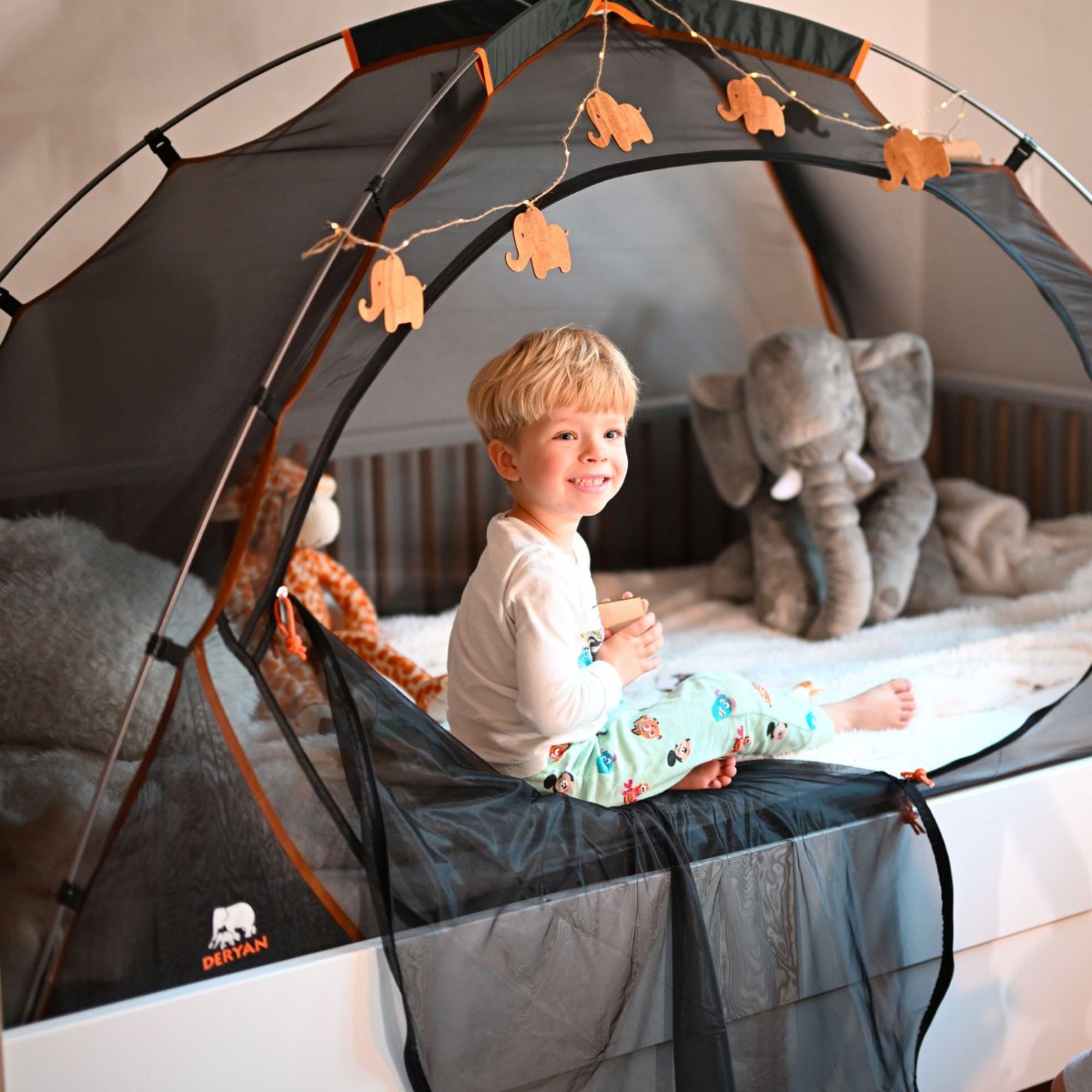 Deryan zwart bedtent klamboe
