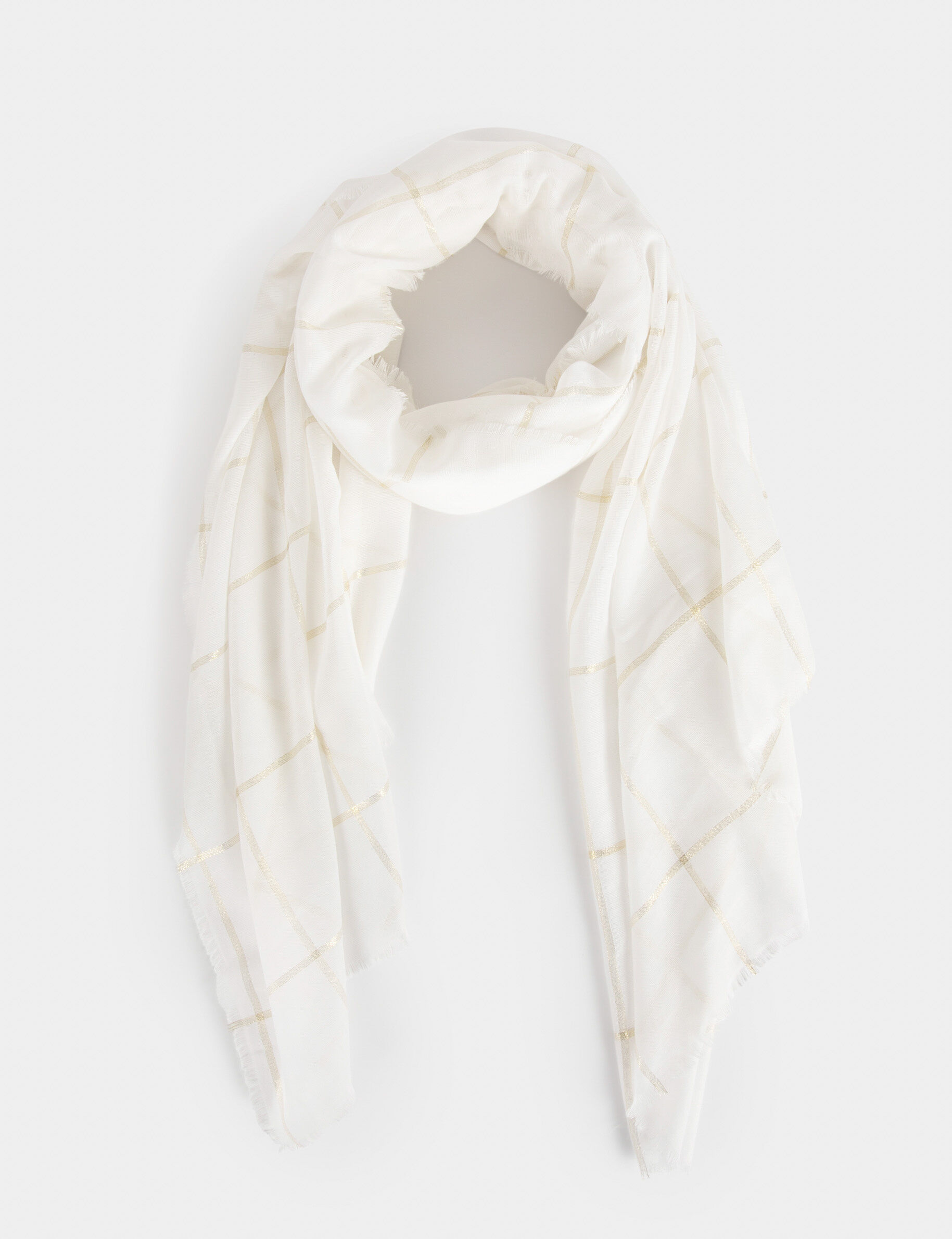 Foulard à carreaux dore femme - dore
