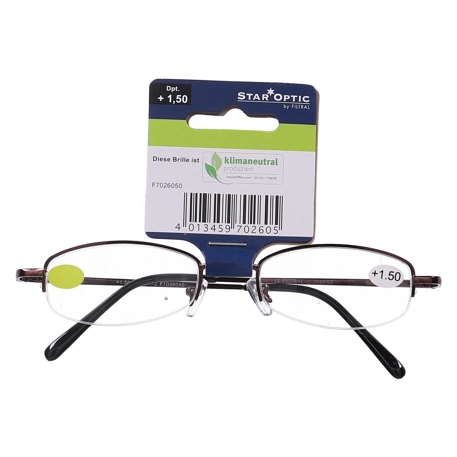 Star Optic Lesehilfe MD3 aus Metall +1,5 Dioptrien rot