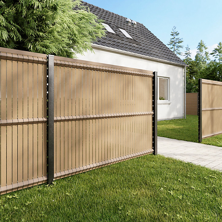 Panneau de clôture grillagée Blooma Louga gris 200 x h.153 cm
