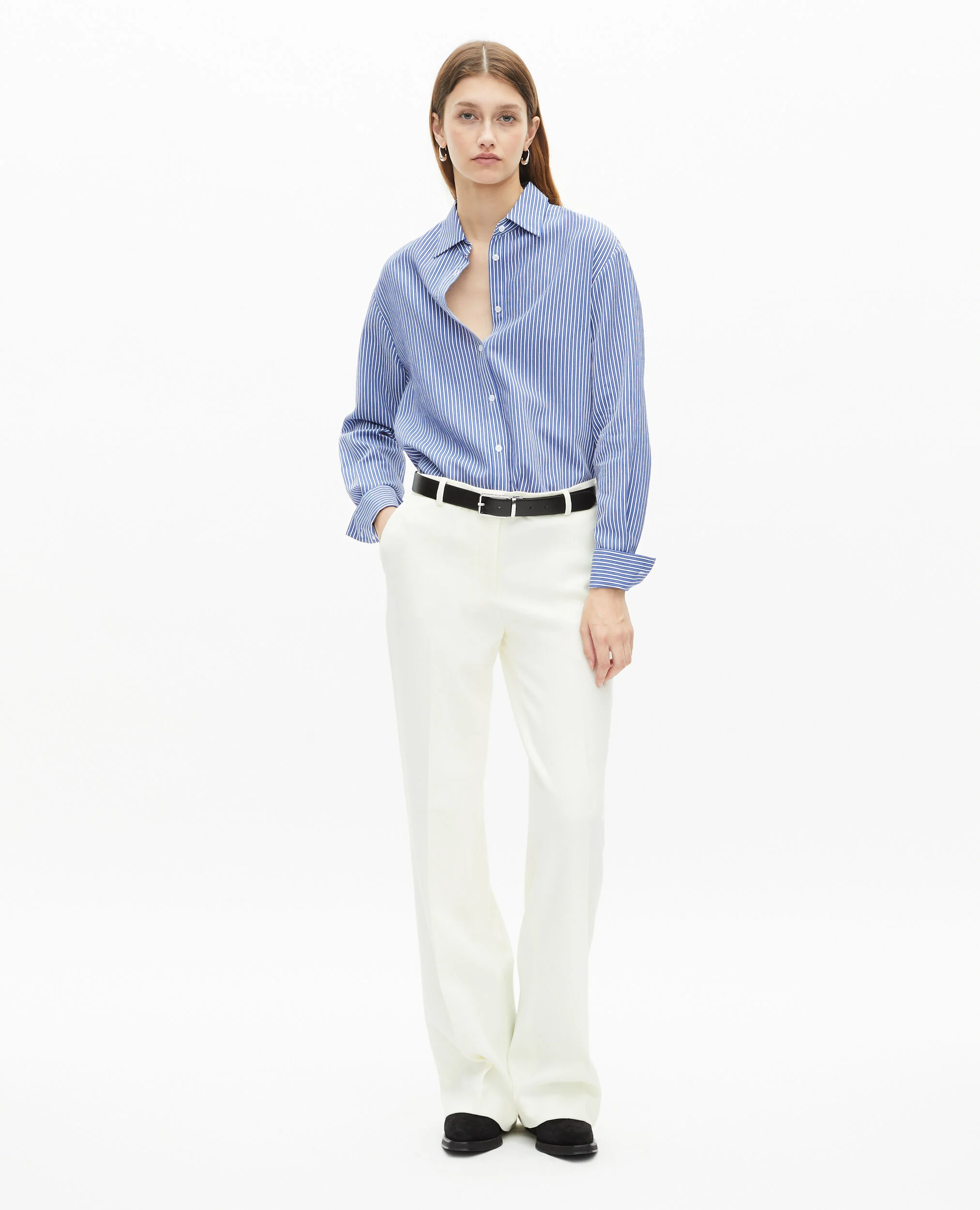 Chemise à rayures bleue
