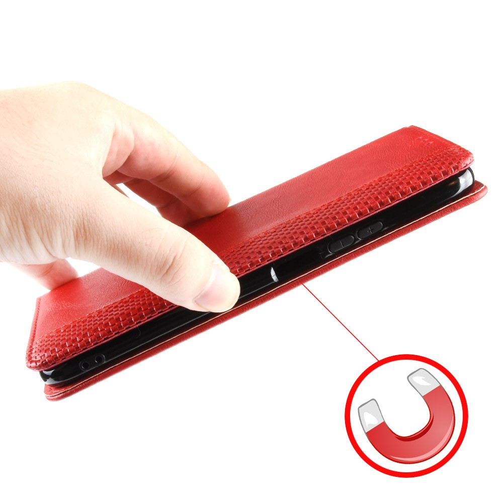 iPod Touch 7 / 6 / 5 Retro Leder Tasche Flip Cover Fashion Design - Rot