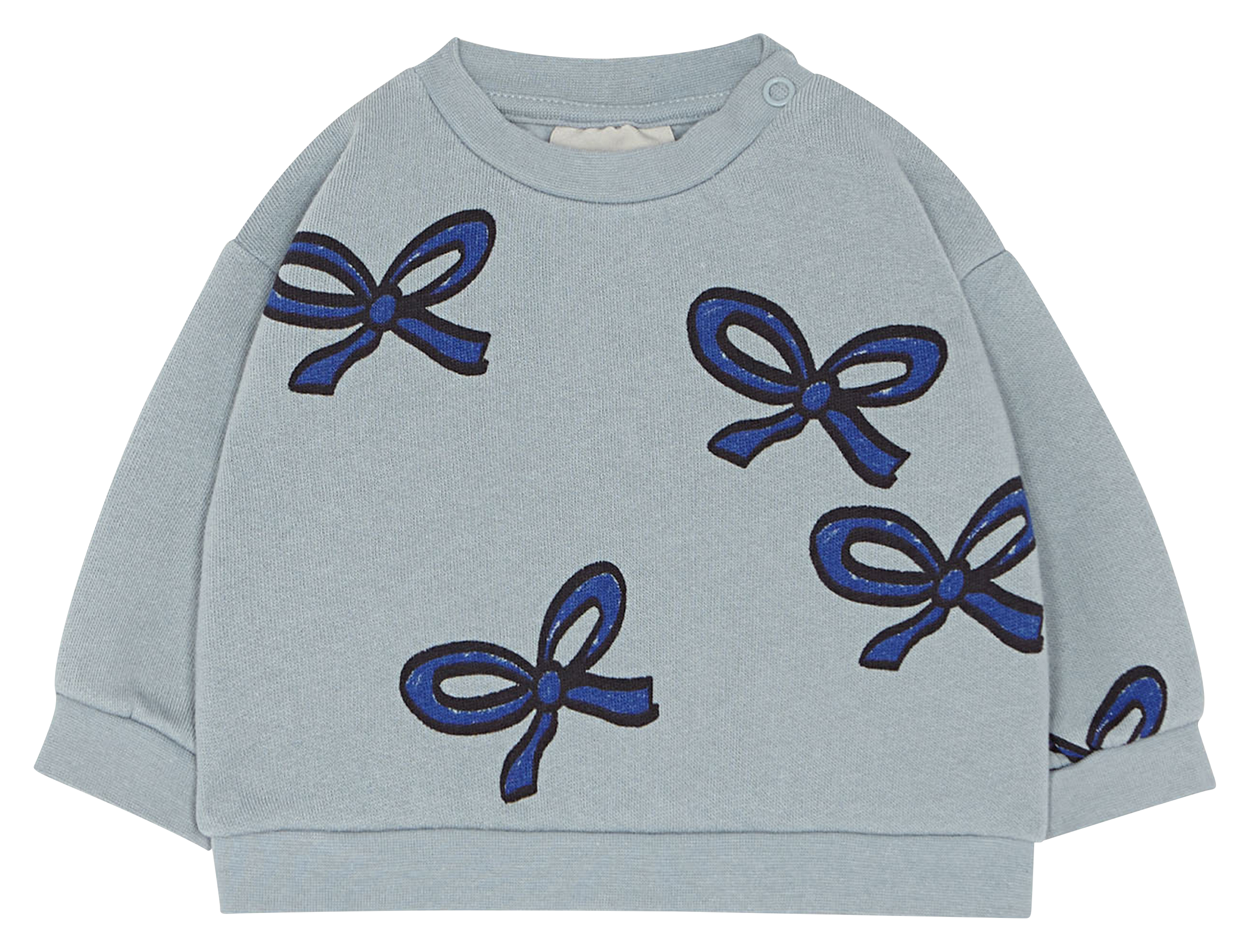 Sweat col rond imprimé en coton| Bleu