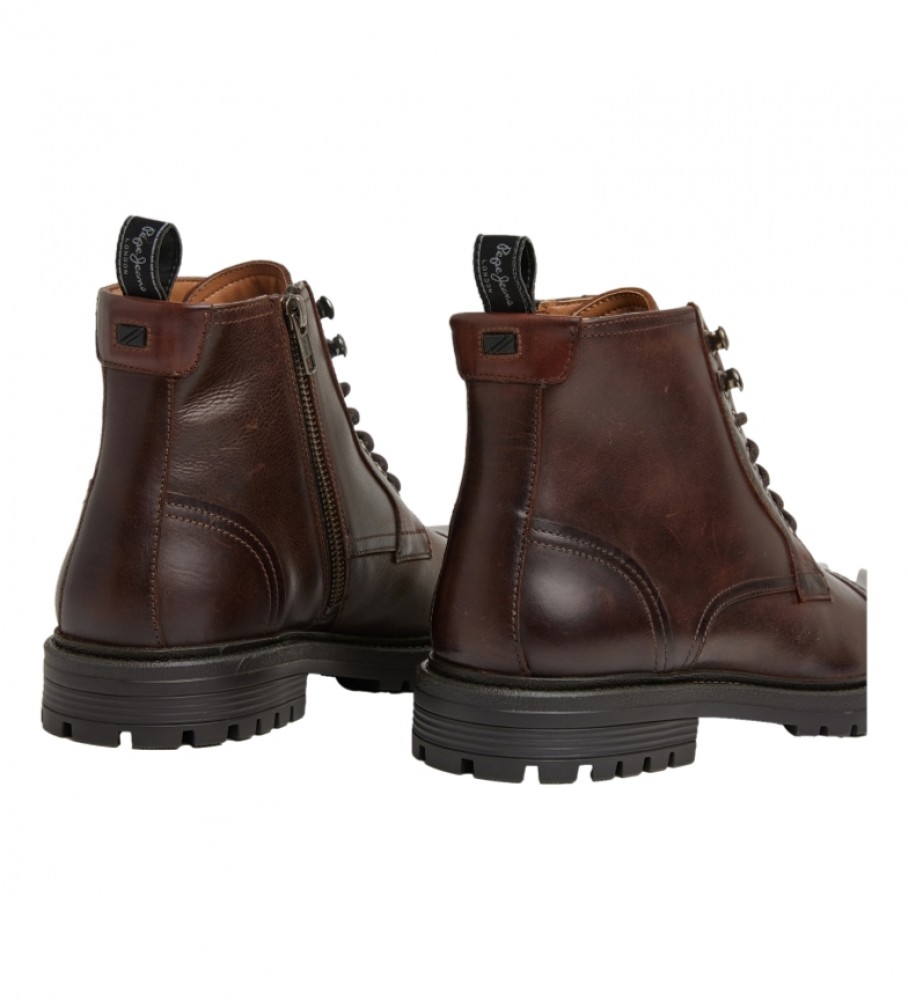 Botas de cano curto Pepe Jeans Logan em couro marrom